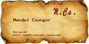 Mendel Csongor névjegykártya